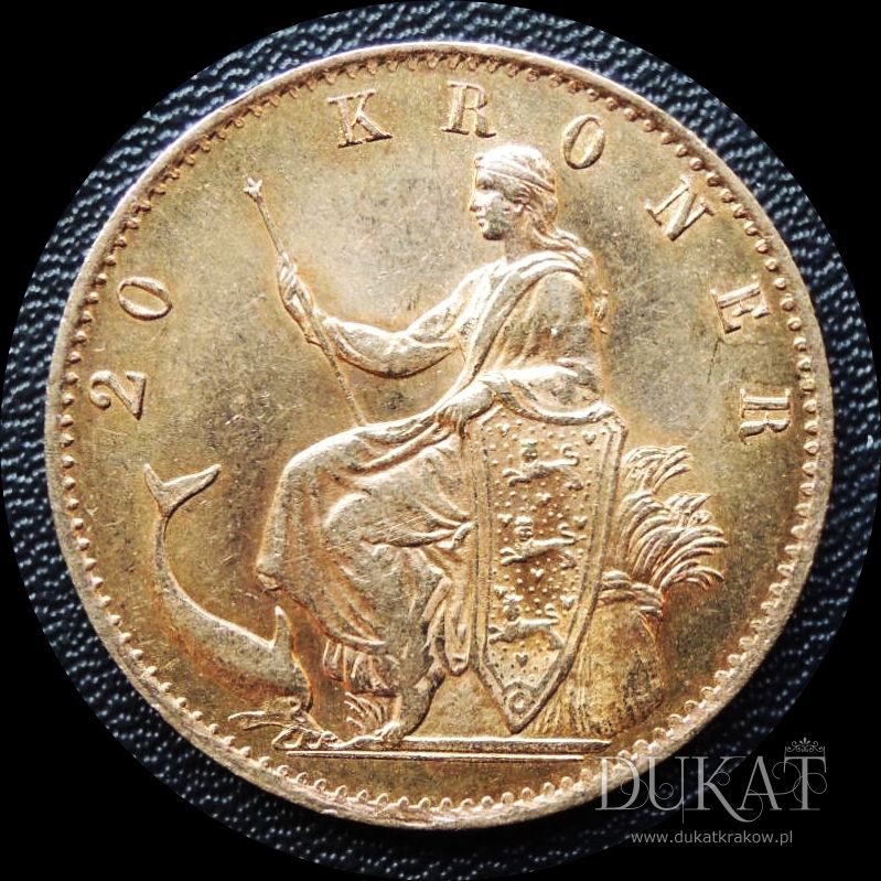 Złota moneta 20 Koron - Christian IX - Dania - zdjęcie przedmiotu